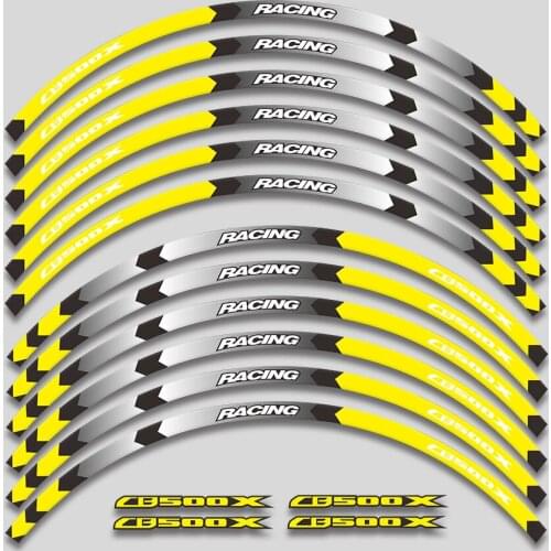 A set of 12pcs high quality motorcycle wheel decals waterproof Reflective stickers rim stripes For all HONDA CB500X cb500x