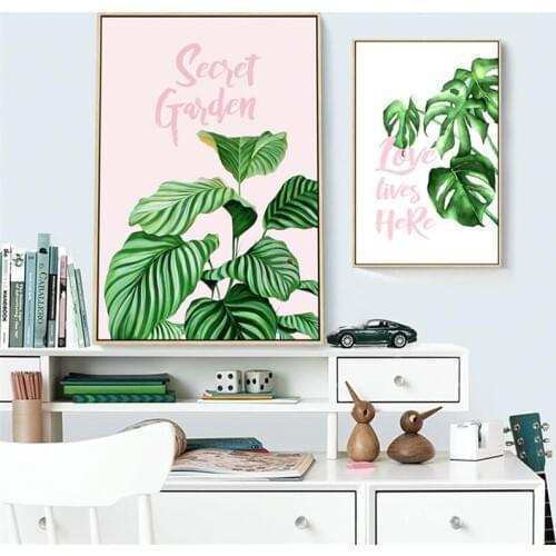 SVITY Nordic Fresh Single Rectangle Picture For Living Room Home Decor Canvas Painting Green Planting Cactus Poster FA716