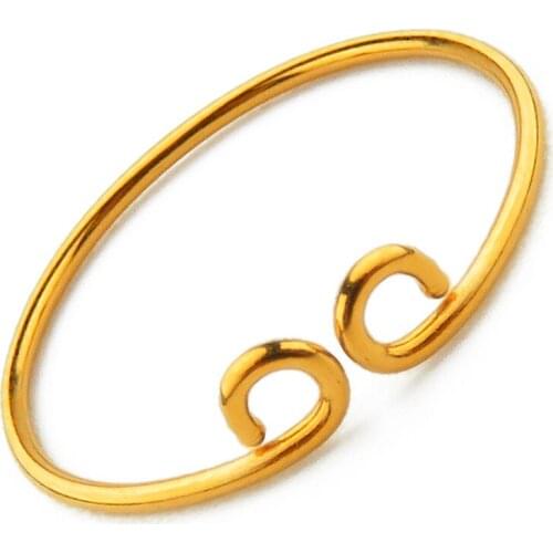 New Arrival 24K Yellow Gold Ring Fashion Open Size Ring Little finger Ring P6304 1PCS