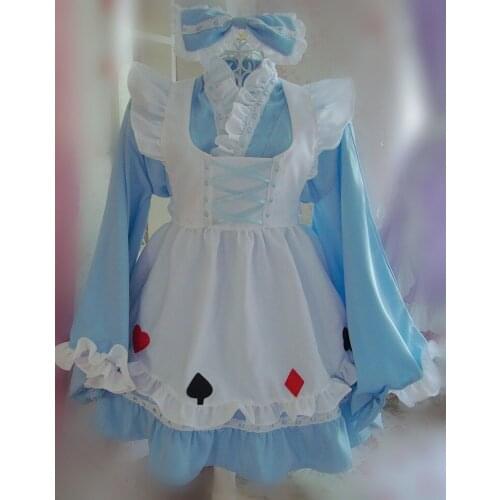 Original Design Cute Girls Japanese Maid Dress Alice in Wonderland Kimono Lolita Cosplay Costume