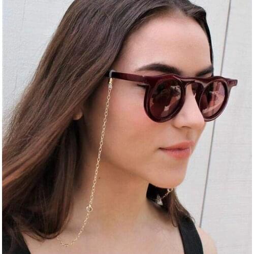2020 Fashion Women Sunglasses Lanyard Strap Necklace Metal Eyeglass Clear Crystal Glasses Chain Cord for Women Men