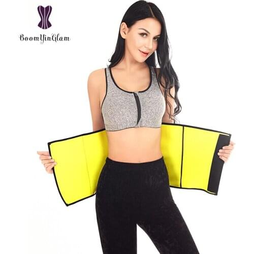Superior Quality Black And Yellow Color Neopreme Sauna Workout Waist Trainer Slimming Tummy Waist Belt For Women 610