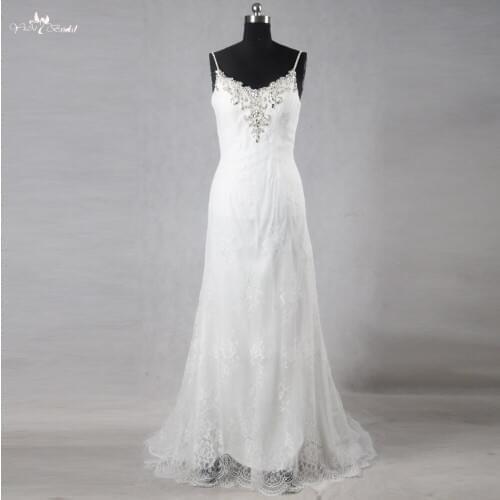RSW1103 Sexy Lace-Backless A Line Simple Lace Wedding Dresses