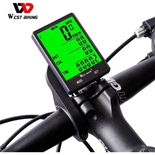 Mountain road bike wireless code meter large screen English waterproof luminous speedometer speedometer in English