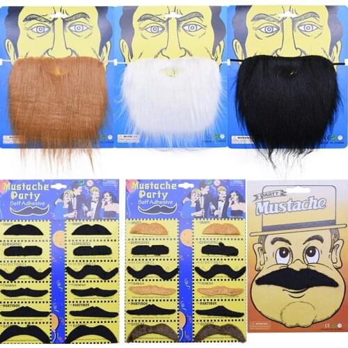 Funny Halloween Cosplay Pirate Party Fake Beard Costume Party Mustache Decor Fake Mustache for Kids Adult decoration Photo Props