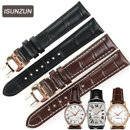 ISUNZUN Womens Watch Band For Mido Baroncelli M7600 M003 M007 Genuine Leather Watch Straps Nato Leather Strap Free Shipping