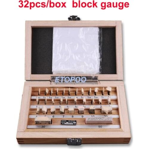 1.005-50mm 32Pcs/Set 1 grade 0 grade Inpsection Block Gauge Measurement Caliper Tool block gauge Set