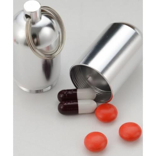 Waterproof Aluminum Pill Box Case Bottle Cache Drug Holder Container Keychain Medicine Box Health Care