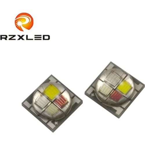 10Pcs/Lot LED 12W Tri-Color(Red-Blue-Green-White) PLCC6 With Lens Surface Mount package 5050RGBW Diode