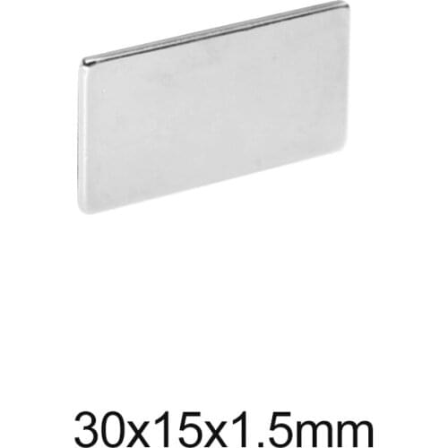 2~50pcs 30x15x1.5 block Strong Magnetic Magnets N35 Permanent Neodymium Magnet 30x15x1.5mm Sheet Search Magnet 30*15*1.5 mm