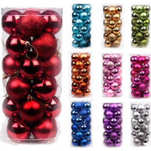 24PCS Christmas Tree Ball Bauble Home Party Ornament Hanging Decor 30mm