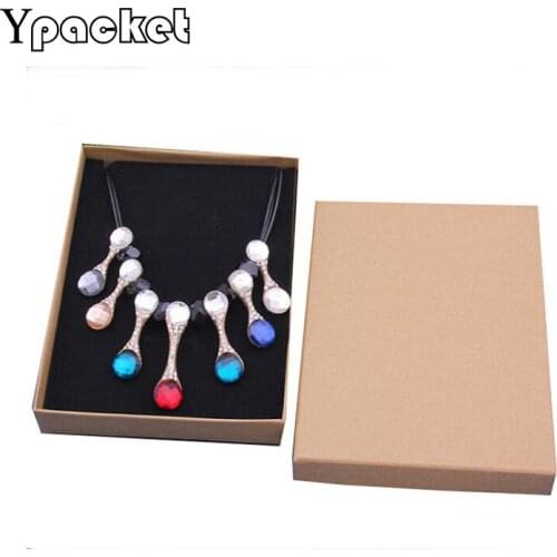 24pcs/Lot Kraft Paper Jewellery Gift Box Pendant Case Display Jewelry Drawer Box Brown Jewelry Organizer