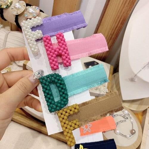 30pcs/lot Handmade Beads Letters Hair BB Clip Pentagram Hairpins Hair Accessories HA1106