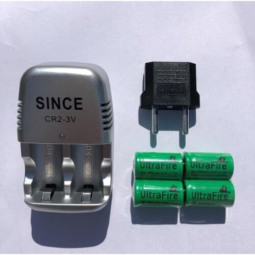 4 pcs battery+charger; 3V CR2 800 mAh rechargeable battery, digital camera made by special batteries; CR2 battery charger