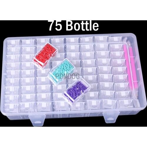 50/75 Grids Plastic Box Organizer Medicine Case diamond painting Storage Box Embroidery Storage Case Jewelry Accessories Tools
