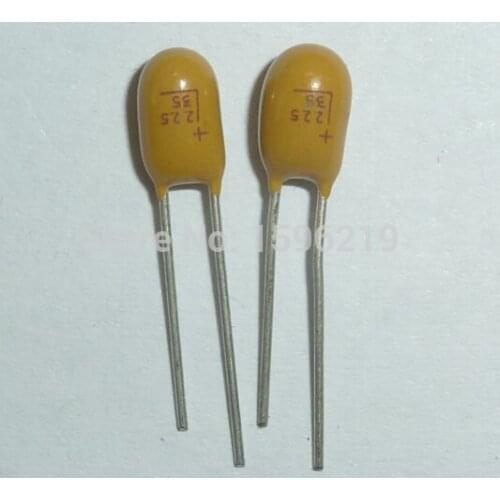 50pcs Tantalum capacitor 2.2uF 35V 225 Brand New 35V2.2uF DIP Radial