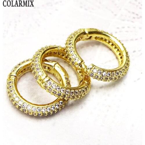 8 Pcs Zircon circle clasp fashion jewelry accessories Handmade jewelry pendant gift Gold clasp jewelry
