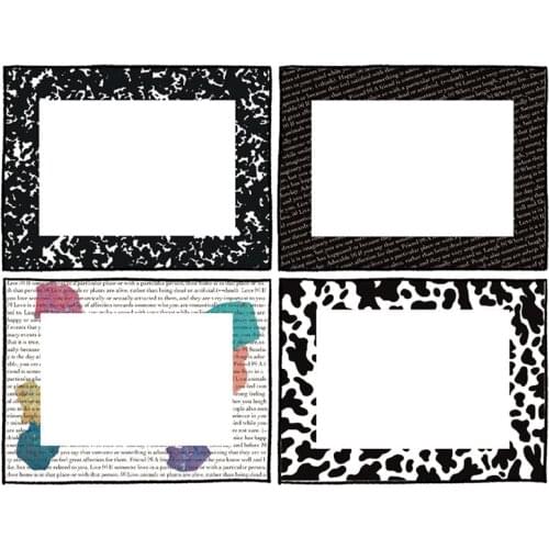 Ins Milk Pattern Border Memo Pad 50 Sheets Black And White Simple Style English Letter Mini Notebook Message Paper Stationery