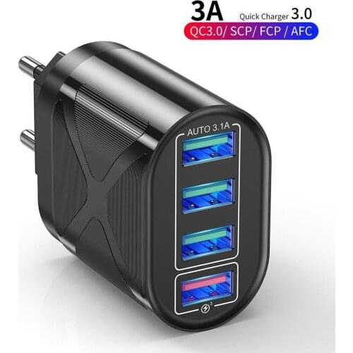 Quick Charge 3.0 USB Charger For IPhone 11 7 Xiaomi Samsung Huawei 5V 3A Digital Display Fast Charging Wall Phone Charger