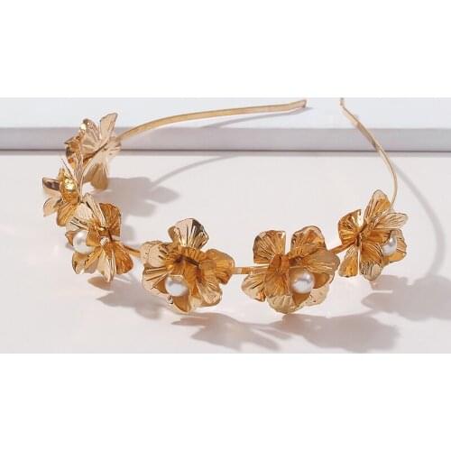 Flower Girl Hair Ornament Imitation Pearl Temperament Fashion Hair Band High-grade Fashion Show Wedding Headband Jewelry