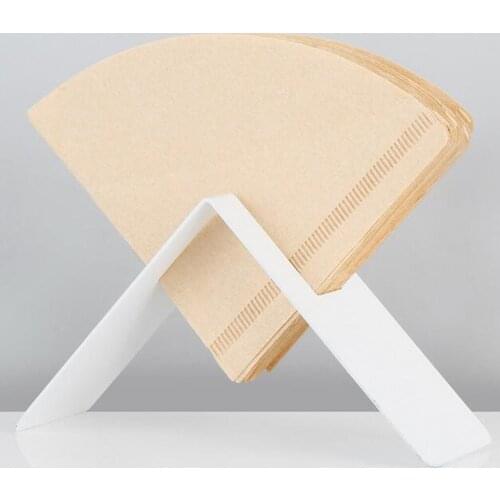 Stainless Steel Coffee Filter Holder Storage, Renewable Fan Shape Filters Dispenser Rack Shelf