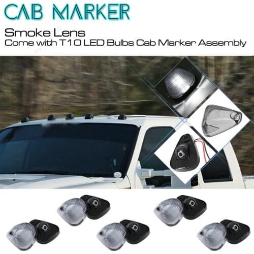 NEW-5Packs Cab Marker Light Lens Roof Running Lightsw/Wiring for Ford F150 F250 F350 F450 F550 F65 E150 1999-2016
