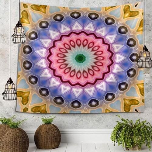 Dreamlike Mandala Tapestry Wall Hanging Sandy Beach Throw Rug Blanket Camping Tent Travel Mattress Bohemian Sleeping Pad