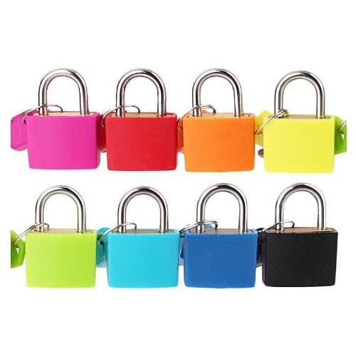 Hot Sell 22MM full copper color plastic case padlock student bag lock diary book lock piggy bank small lock