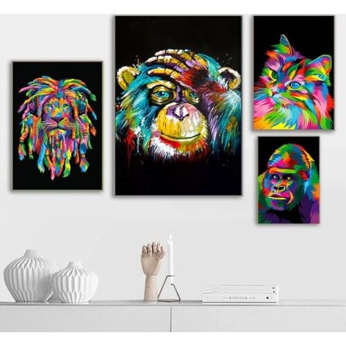 Graffiti Street Art Abstract Animals Colorful Elephant Canvas Print Painting Posters and Prints Wall Art Picture for Living Room