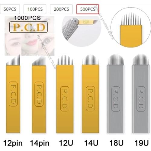 1000Pcs nano blade laminas Microblading Needles Hard 12/14/12u/14u for Microblading Embroidery Pernement Makeup eyebrow Machine