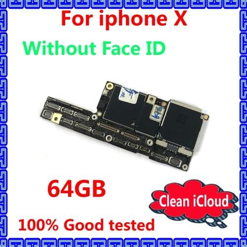 Original IOS system logic board for iphone X 64GB Factory unlocked mainboard with Full chips Top Quality motherboard NO face ID