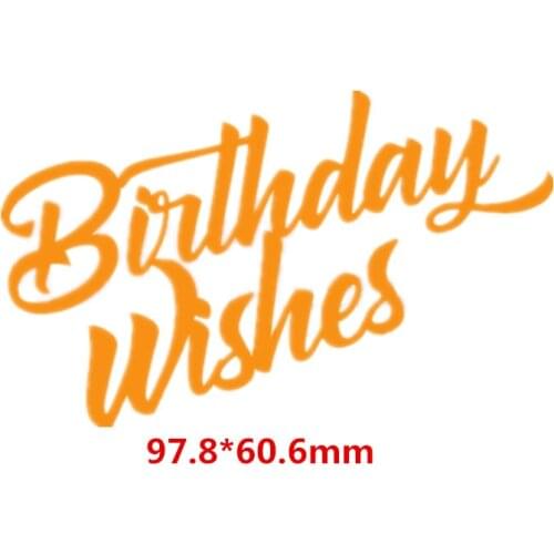 Birthday Wishes Phrase Words Metal Cutting Dies DIY Scrapbooking Embossing Paper Cards Making Crafts Supplies New 2019 Diecut