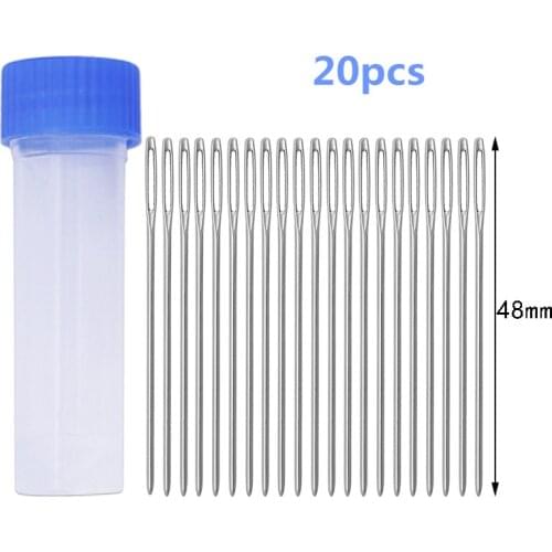 MIUSIE 20Pcs 48mm DIY Leather Crafts Large Eye Embroidery Tapestry Knitters Wool Scarf Sweater Needles Sewing Accessories