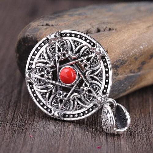 Uglyless Punk Hollow Star Necklaces for Men Thai Silver Medal Pendant NO Chain Agate HIP HOP Performance Chic Jewelry 925 Silver