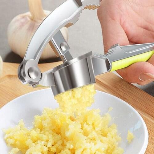 Stainless Steel Alloy Crusher Kitchen Round Extrusion Tool Garlic Press Fruit and Vegetable Cooking Tools