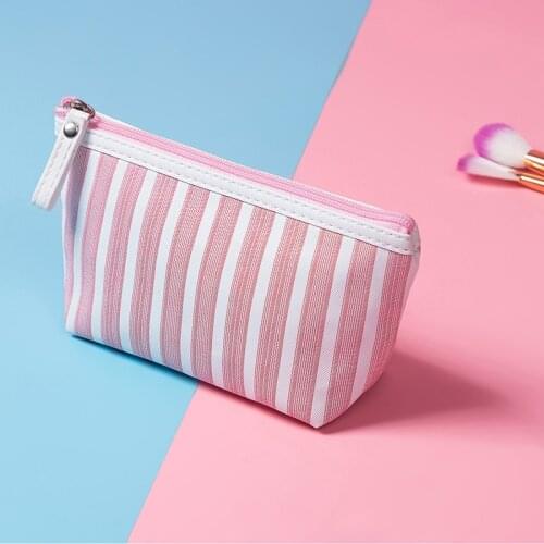 New Hot Makeup Pouch Travel Striped Printed Cosmetic Bag Toiletry Organizer Purse SMR88