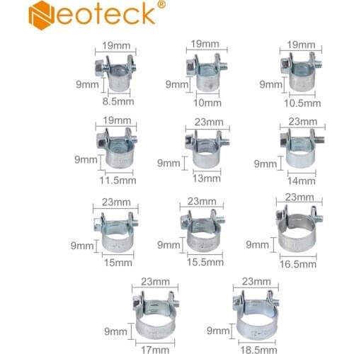 Neoteck 110pcs 6-18mm Zinc Plated steel Hose Clip Mini Fuel Line Clamp Diesel Petrol Pipe Clamps