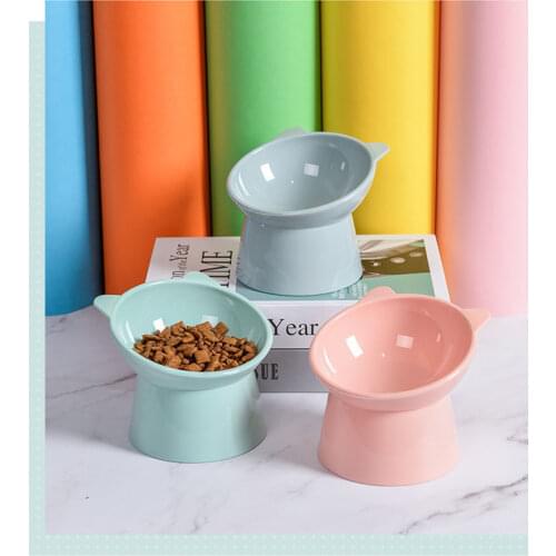 Cats Dogs Plastic Eating Feeder Elevated Raise Feeding Food Water Bowl Dish Prevent Obesity Pet Supplies Cat Dog Supplies Bowl