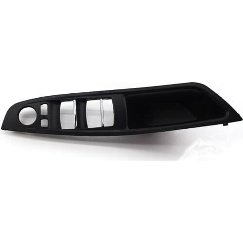 Left Door Handle Recessed Grip Window Switch Panel Black LHD for BMW 5Series F10