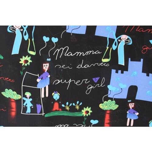 75D Pearl chiffon fabric CH7240 the boy and girl for summer dress scarf