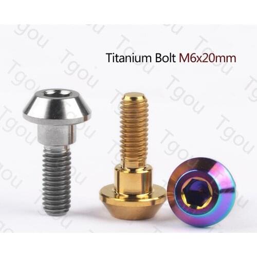 Tgou Titanium Bolt M6x20mm Allen Key Head Screw for Yamaha Motorcycle Brakes 1pcs