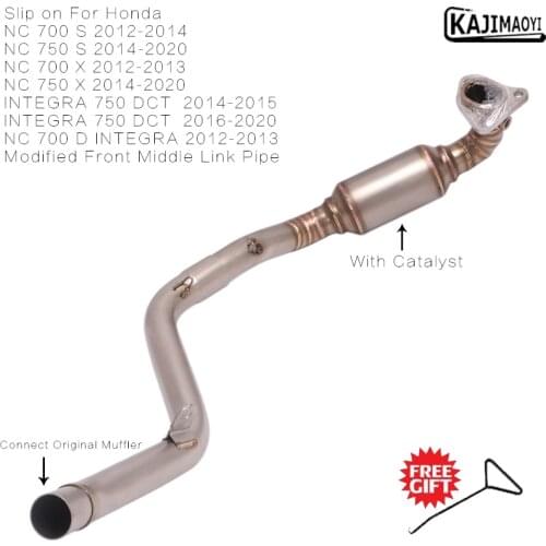 Slip on Motorcycle Exhaust Escape Stainless Steel Front Middle Link Pipe For Honda NC700 NC700X NC750 NC750X NC750S