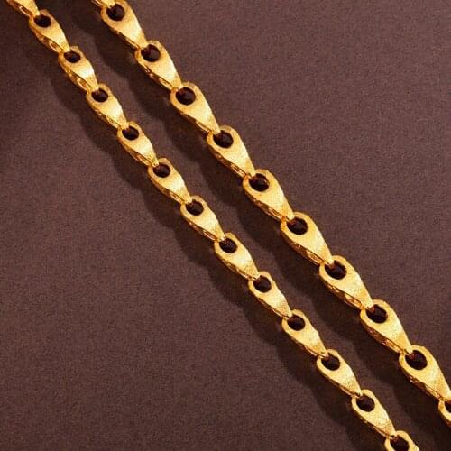 XP Jewelry -- ( 60 cm x 8 mm ) HIP HOP 24 k Pure Gold Color Melon seed chain Necklaces For Men Street Dance Good Quality