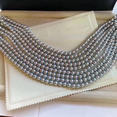 D109 Pearls Necklaces Fine Jewelry Natural Ocean Akoya 7.5-8mm Akoya Peals Necklaces for Women Fine Pearls Necklaces