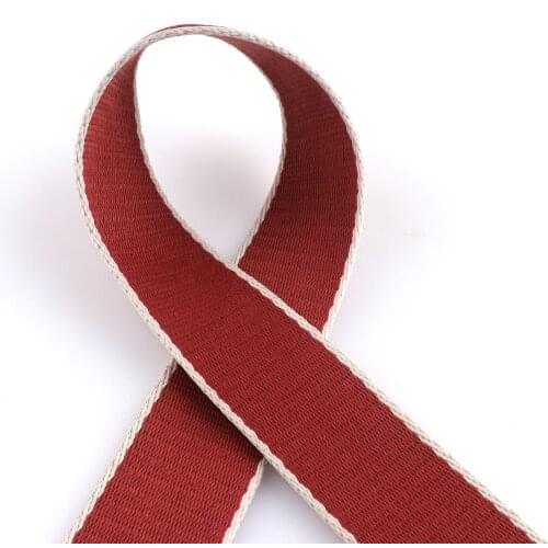 1.5" brown striped cotton webbing 3 yard soft webbing Polyester Nylon webbing Strap for handbag garment backpack Belt Dog Collar