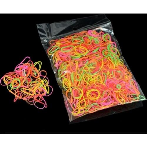 1000pcs Hair Bands Ponytail Holder Elastic Rubber Bands Rope Ties for Women Bridal Girl Hair Stying Findings