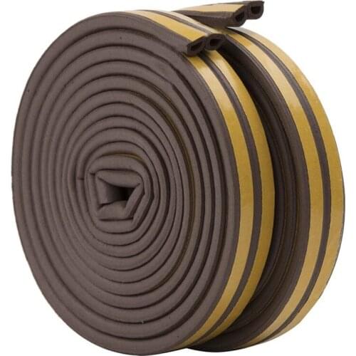 2 Roll EVA Seal Weather Strip Foam Tape D Type 10M Doors Windows Draught Excluder Anti-Collision Seal Strips