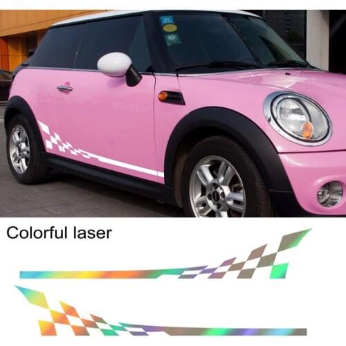 2x side stripes body decal sticker vinyl Reflective light graphics premium quality Vehicle Decals car styling For Mini Cooper