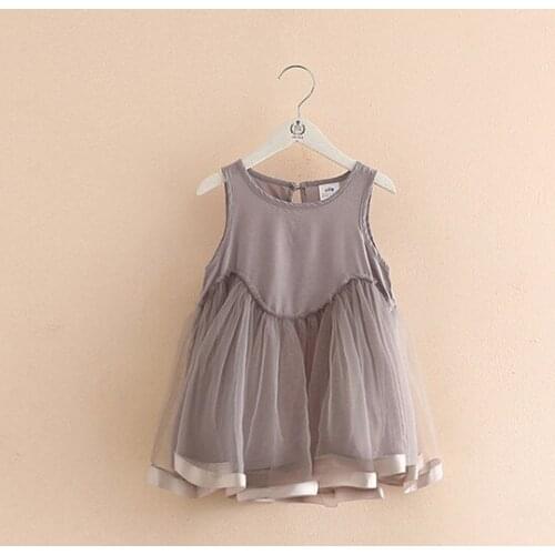 2021 Summer Girls Dresses Children Clothes Baby Girls Vest Dress Kids Meshwork Dress Baby Girls Dress Girls Outwear M12