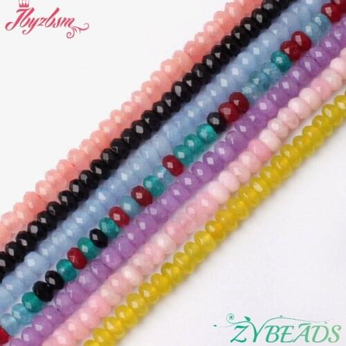 2x4mm Faceted Rondelle Shape Beads Jades Stone Beads For DIY Necklace Bracelet Earring Jewelry Making ;Loose 15" Free Shipping